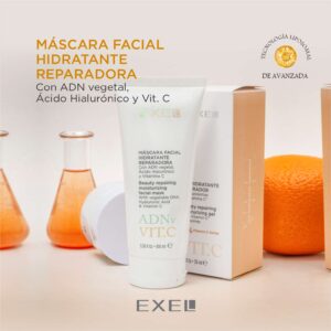 MÁSCARA FACIAL HIDRATANTE REPARADORA con ADN vegetal, Ácido Hialurónico y Vitamina C